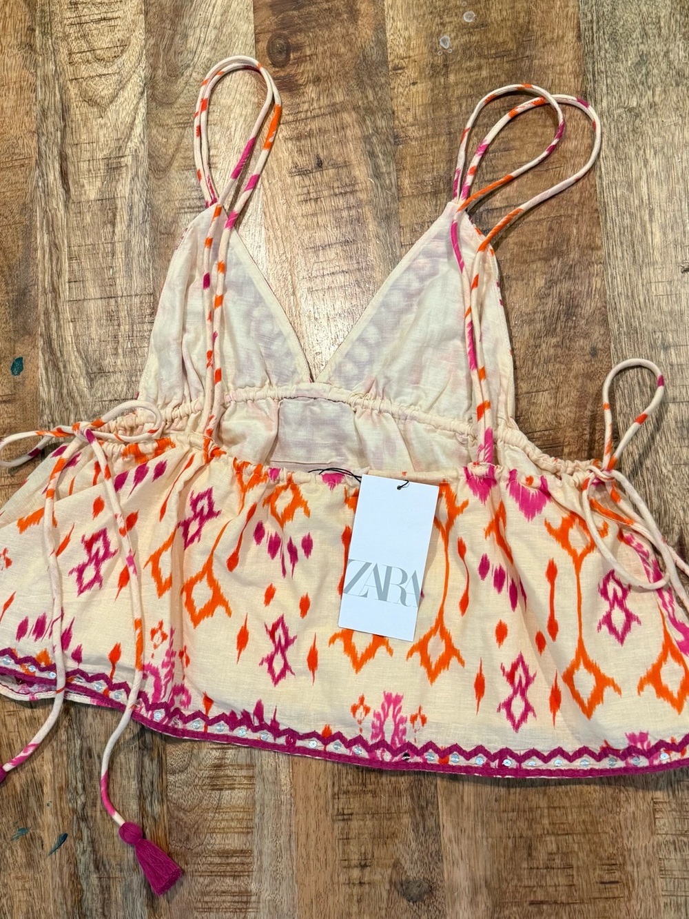 Zara Beaded Embroidered Top Size XS NWT - Picture 7 of 11